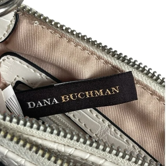 DANA BUCHMAN Off White Croco Leather Bag Small Shoulder Bag Womens Crossbody Bag - Picture 9 of 10
